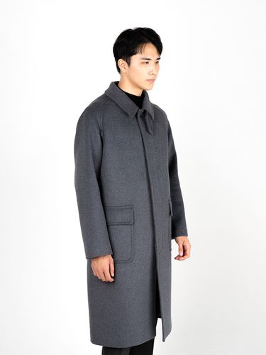 Big Size] Wool-Blend Balmacaan Coat _ - COMSPACE1980 - Modalova