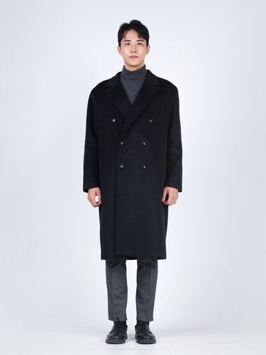 Big Size] Oversized Wool-Blend Double Coat _Black - COMSPACE1980 - Modalova