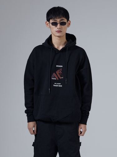 Oversized Fit Broken Trash Bag Hoodie - UNNORM IS DEAD - Modalova