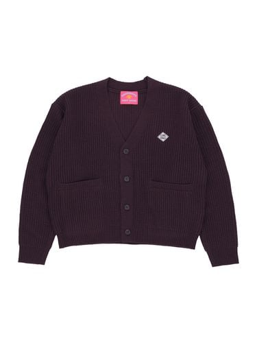 Logo Basic Cardigan - Burgundy - COMONINOZ - Modalova