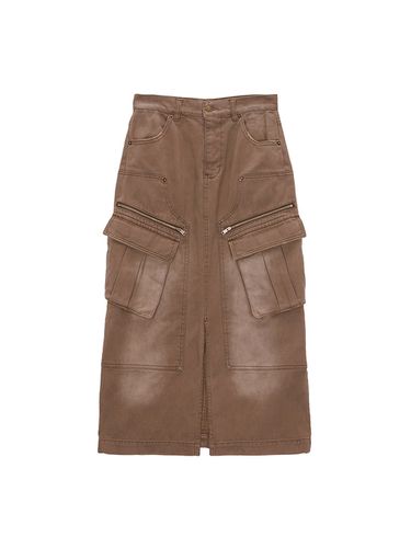 Denim Cargo Long Skirt - Brown - Matin Kim - Modalova