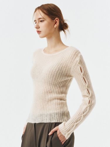 Cuff Button Point Knit - Cream - ARTID - Modalova