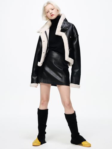 Reversible Shearling Aviator Jacket Set - Bquiet - Modalova