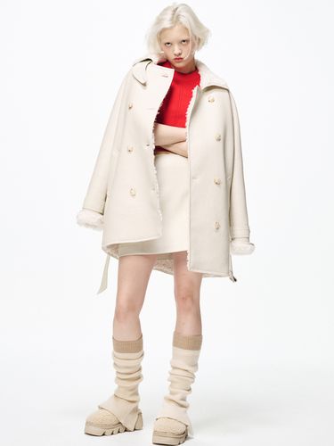 Faux Shearling Trench Half Coat Set - Bquiet - Modalova