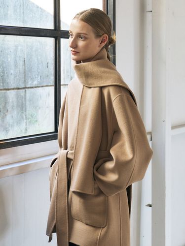 Handmade Belted Muffler Cashmere Coat_3 Colors - HACIE - Modalova