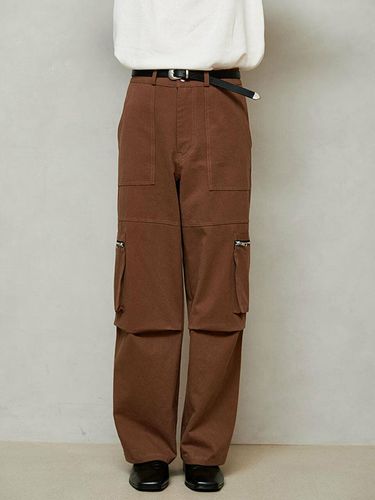 Wide-Leg Zipper Pocket Cargo Pants _ - DREAMWORLD - Modalova