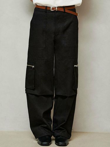 Wide-Leg Zipper Pocket Cargo Pants _ - DREAMWORLD - Modalova