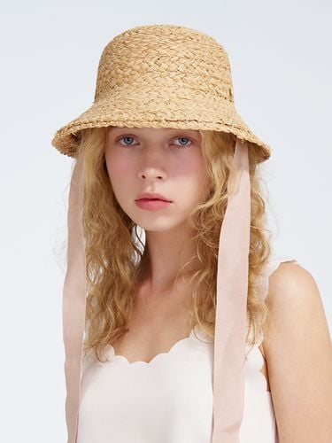 Maria Strap Raffia Hat - WHITE SANDS - Modalova