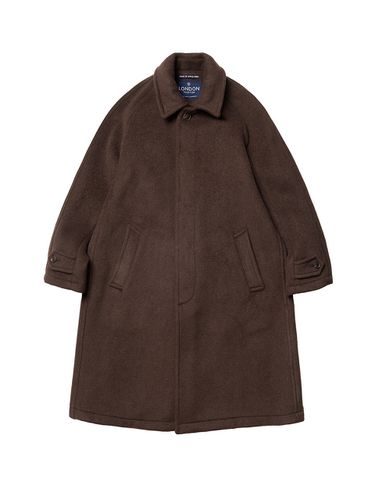 Inverted Pleats Wool Coat_Hickory - LONDON TRADITION - Modalova