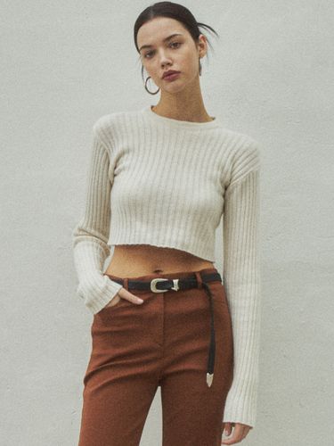 Cropped Ribbed Cashmere Wool Knit - CITTA - Modalova