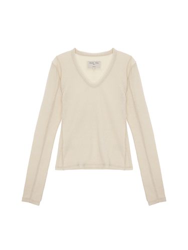 Stitch V-Neck Slim Top - Matin Kim - Modalova