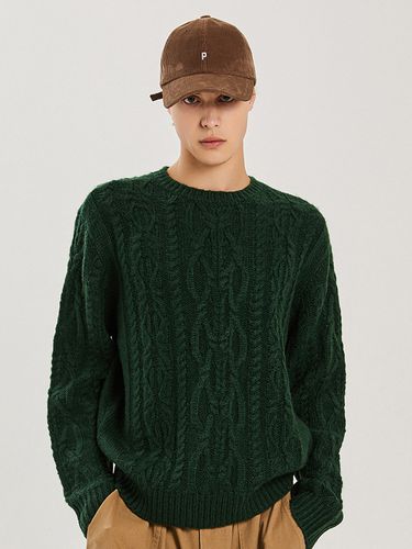 Unisex Cable Pullover_Dark Green - ADHOC - Modalova