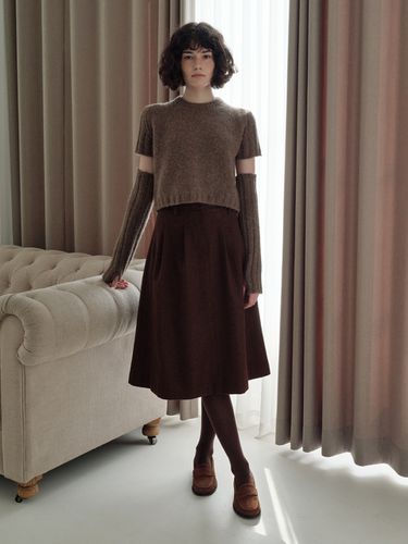 Wool Midi Skirt (Brown) - Authenti - Modalova