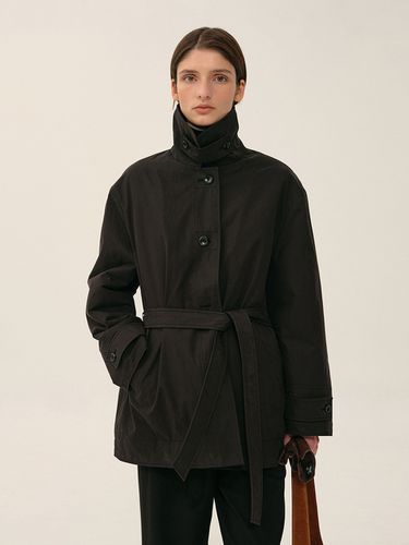 Belted Shearling Half Coat (black) - OWN FEATURE COLOUR.OFC - Modalova