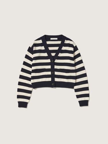 Stripe Knit Cardigan_Navy - PLAC - Modalova