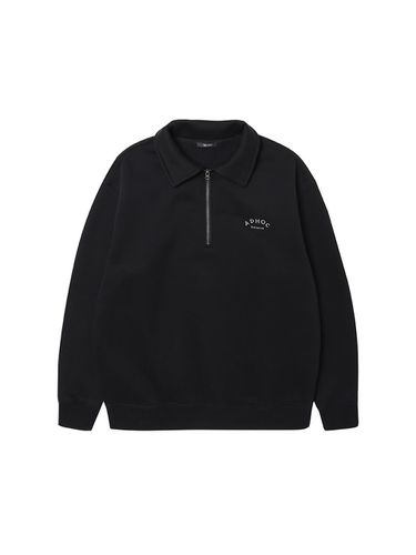 Half Zip-Up Collared Sweatshirt _ - ADHOC - Modalova