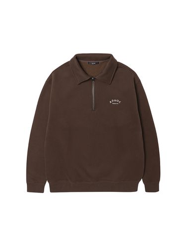 Half Zip-Up Collared Sweatshirt _ - ADHOC - Modalova