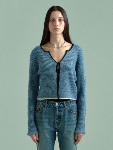 Collar Point Cardigan Knit_Blue - PLAC - Modalova