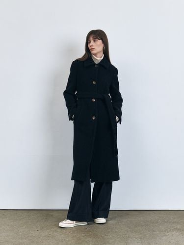 Robe Wool Coat_Navy - KUME - Modalova