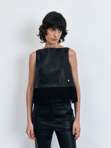 Detachable Fringe Leather Top - KUME - Modalova