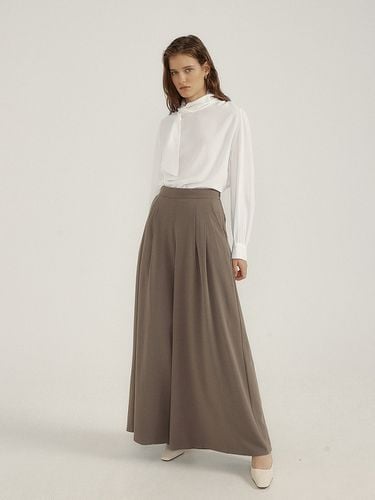 Wool Palazzo Pant_Brown - Lucirzu - Modalova