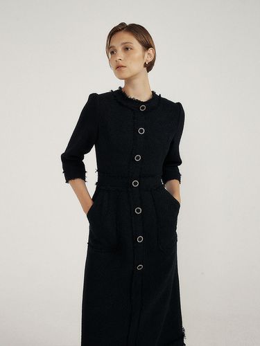 Esther Tweed Dress_Black - Lucirzu - Modalova