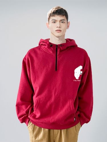 Bowling Ball Relaxed Fit Fleece 1/2 Zip Hoodie - pollution - Modalova