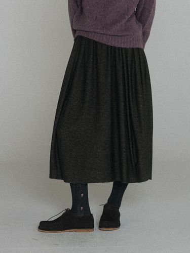 Oat Wool Skirt - Monochrome - Modalova