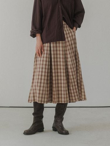 Yuno Check Skirt - Monochrome - Modalova