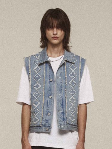 Halogen El Cascade Denim Vest - murra aer - Modalova