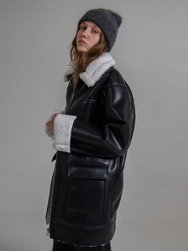 Half Coat E Leather Shearling_Black - AEER - Modalova