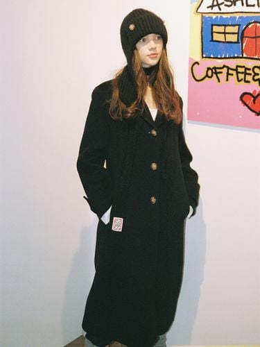 Single Cashmere Coat - Black - THE ASHLYNN - Modalova