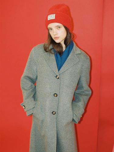 Single Cashmere Coat - Grey - THE ASHLYNN - Modalova