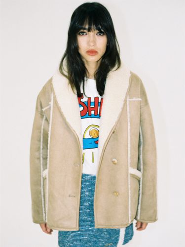 Kiara Wool Shearling Jacket - Beige - THE ASHLYNN - Modalova