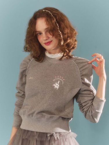 Shirring Sweat Shirts_Gray - fletta - Modalova