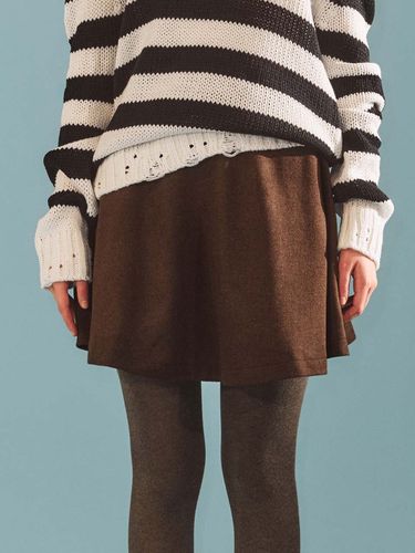 Wool Flare Skirt_Brown - fletta - Modalova