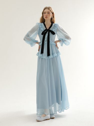 Diamant Ruffle Long Dress - Blue - Sincethen - Modalova