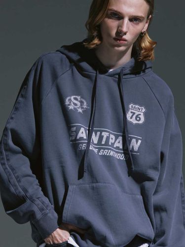 Garment Dying League Hoodie _ Blue - SAINTPAIN - Modalova