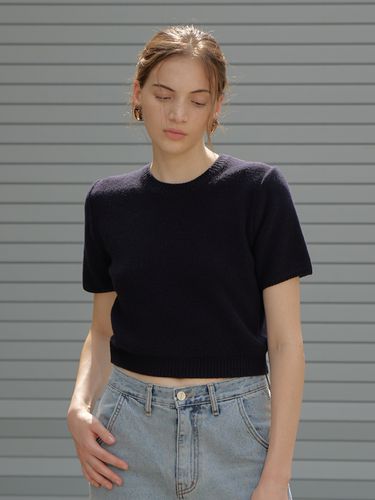 Wool Crop knit (Navy) - Authenti - Modalova