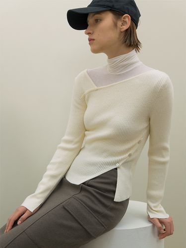 Winter Asymmetrical Cut Out Slim Knit - Atelier Nain - Modalova