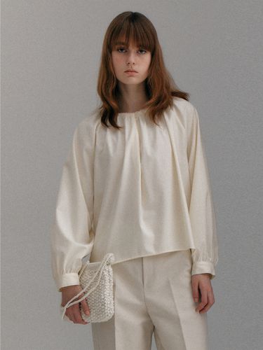 Wool Blend Back Strap Shirring Blouse_2 Color - Carriere - Modalova