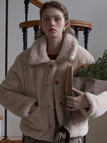 Eco Collar Fur Jacket - Beige - JOORTI - Modalova