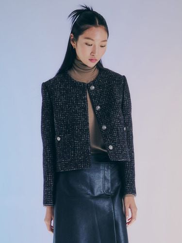 Single Breasted Tweed Jacket_Navy - kuho plus - Modalova