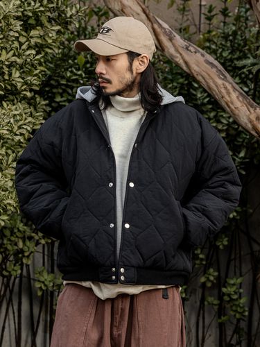 Colorblock Hood Quilted Puffer Jacket - RUGGED HOUSE - Modalova