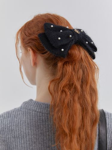 ANC Pearl Knit Ribbon Hairpin_Black - ANOETIC - Modalova