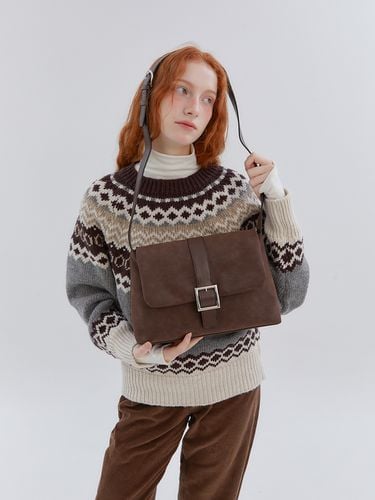 ANC Suede Cross Body Bag_Dark Brown - ANOETIC - Modalova