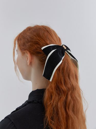 Velvet Classic Ribbon Hairpin_Black - ANOETIC - Modalova