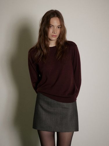 Wool Mini Skirt (Black) - Authenti - Modalova