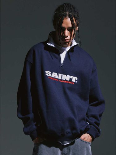 Logo Block Half Zip-Up Sweatshirt _ - SAINTPAIN - Modalova