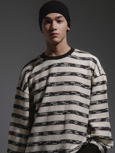 Bold Stripe Knit Sweater - CAMELWORK - Modalova